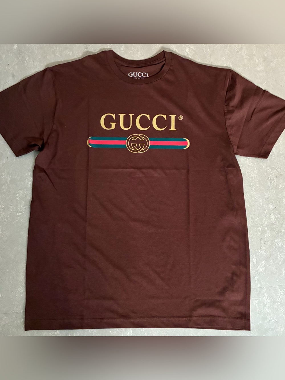 NWT Men’s Luxury Graphic Designer Rust T-shirt Size XL